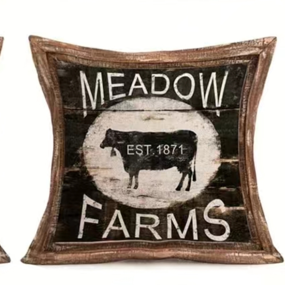 New Farm House rustic home decor accent pillow case meadow farms